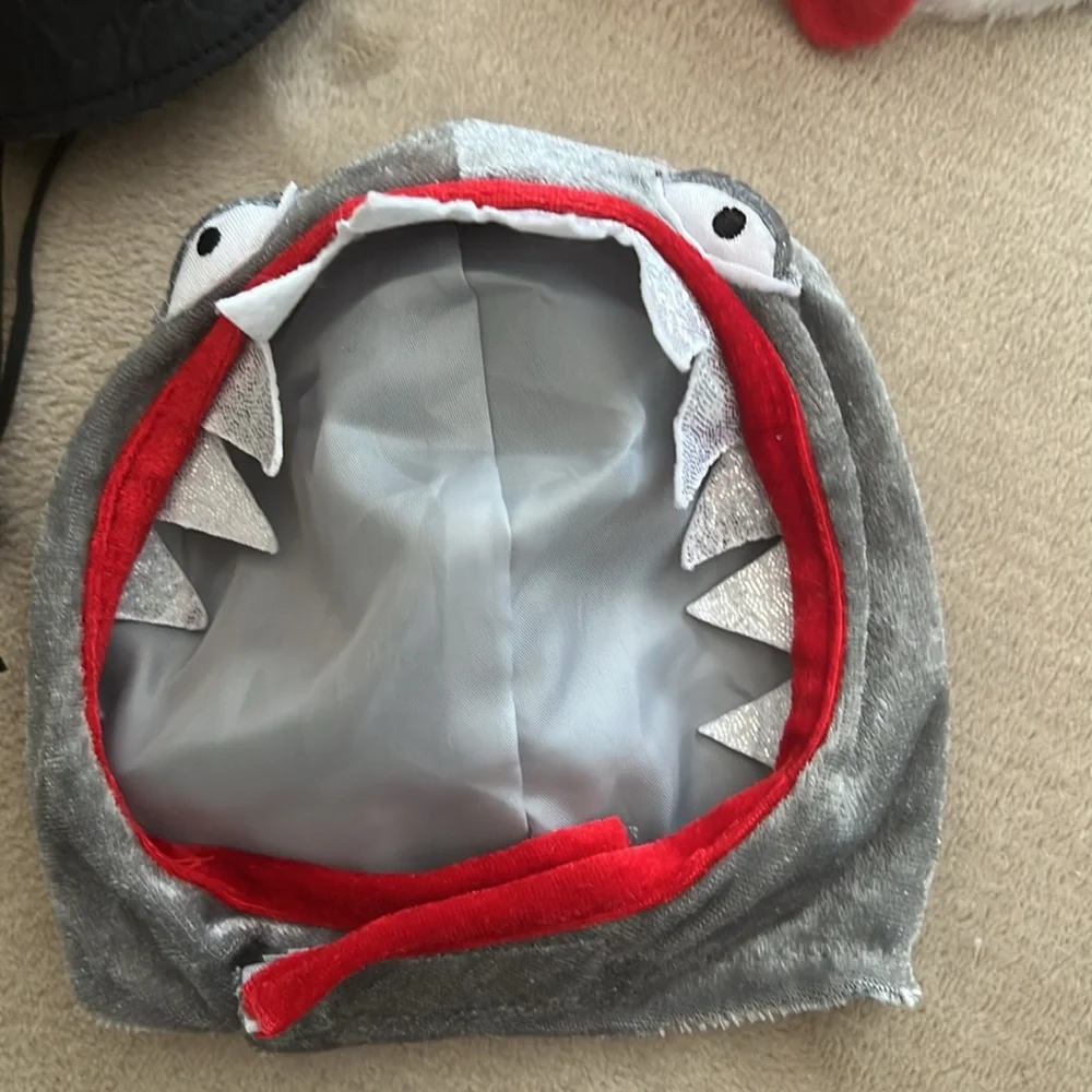 EUC Halloween Cat/Small Dog Witch Hat,Shark and Cow Costume Hats Set of 3